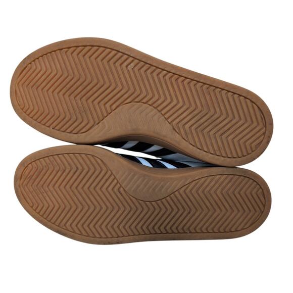 Adidas VL Court 2.0 Mens Leather Skateboard Sneakers White Navy Blue Size 9 - Picture 6 of 7